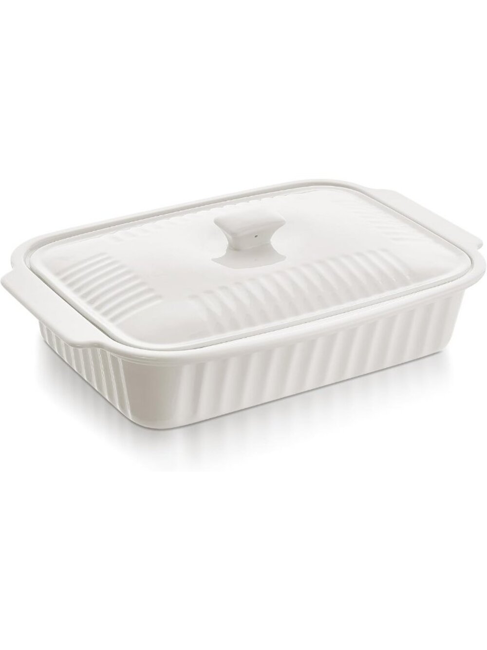 Large 5.5 Quart Ceramic Baking Dish with Lid - Versatile Lasagna & Casserole Pan